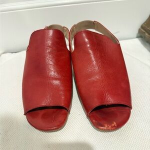 Bos. & Co. Red Leather Sandals